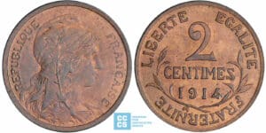 2 centimes Dupuis - 1914