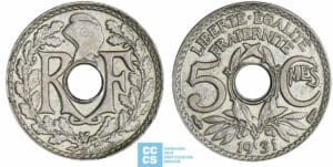 5 centimes Lindauer - Petit module - 1931
