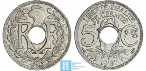 5 centimes Lindauer - Petit module - 1937