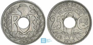 25 centimes Lindauer - Cmes souligné - 1915
