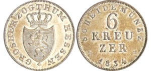 Allemagne - Hessen-Darmstadt - Ludwig II (1830-1848) - 6 kreuzer 1834