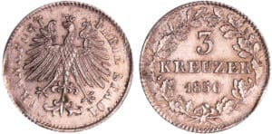 Allemagne - Frankfort - 3 kreuzer 1856