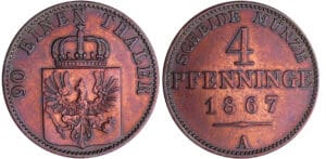 Allemagne - Prussie - 4 pfennige 1867 A
