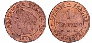 1 centime Cérès 1872 K (Bordeaux)