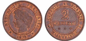 2 centimes Cérés 1879 A (Paris) petit a