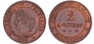 2 centimes Cérés 1879 A (Paris) petit a