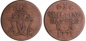 Danemark - 1 skilling danske 1771