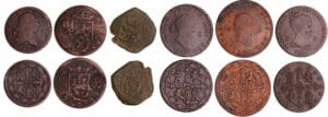 Espagne - Lot de 6 monnaies de 4 et 8 maravedis