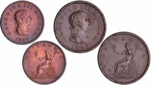 Grande-Bretagne - George III - Penny 1806 et 1/2 penny 1807