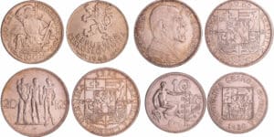Tchécoslovaquie - Lot de 4 monnaies en argent