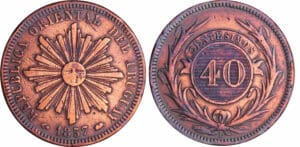 Uruguay - 40 centesimos 1857
