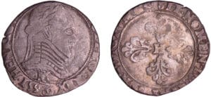 Henri III (1574-1589) - Demi-franc au col plat - 1590 K (Bordeaux)