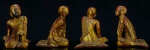 Thaïlande - Moine boudhiste en bois doré - 18ème / 19ème siècle