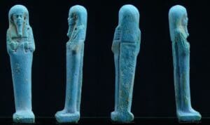 Egypte - Basse époque, 26-30ème dynastie - Oushebti en fritte émaillée - 664 / 343 av. J.-C.