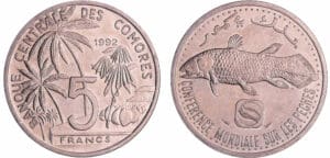 Comores - 5 francs 1992