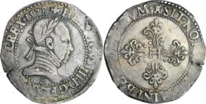 France - Henri III (1574-1589) - Franc au col plat - 1578 E (Tours)