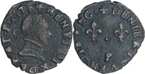 France - Henri III (1574-1589) - Denier tournois - 1578 P (Dijon)