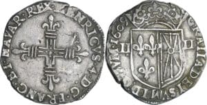France - Henri IV (1589-1610) - Quart d'écu de Navarre - 1609 (Saint-Palais )