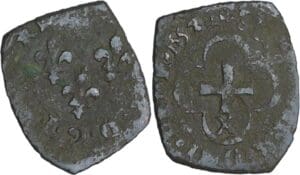 France - Henri II (1547-1559) - Double tournois 2ème type - 1552 X (Villefranche-de-Rouergue)