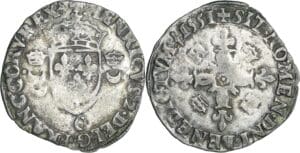 France - Henri II (1547-1559) - Douzain aux croissants - 1551 C (Saint-Lô)