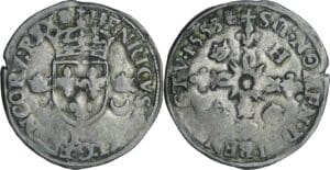 France - Henri II (1547-1559) - Douzain aux croissants - 1553 P (Dijon)