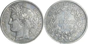 France - Deuxième république (1848-1852) - 5 francs Cérès 1849 BB (Strasbourg)