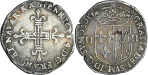France - Henri IV (1589-1610) - Quart d'écu de Navarre - 1601 (Saint-Palais )