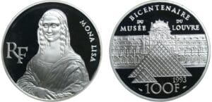 France - Cinquième république (1959- ) - 100 francs Bicentenaire du Louvre "Mona Lisa" 1993 Belle Epreuve