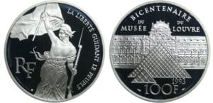 France - Cinquième république (1959- ) - 100 francs Bicentenaire du Louvre "Liberté guidant le peuple" 1993 Belle Epreuve
