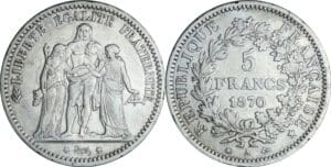 France - Gouvernement de défense nationale (1870-1871) - 5 francs Hercule 1870 A (Paris)