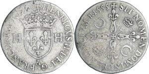 France - Henri II (1547-1559) - Douzain au moulin - 1555 A (Paris)