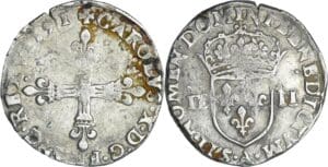 France - Charles X (1589-1590) - Quart d'écu - 1591 A (Paris)