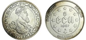 Belgique - 5 ecu 1987 - commemorating the 30th Anniversary of the Treaty of Rome