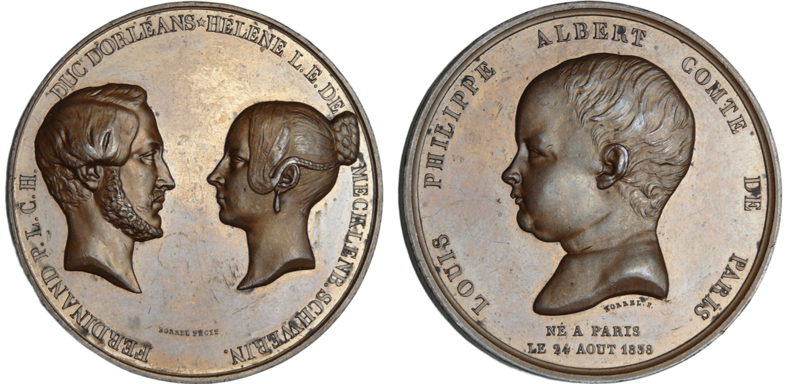 France - Louis-Philippe Albert d'Orléans (1838-1894) - Médaille, Naissance du Comte de Paris, 1838, Paris France - Louis-Philippe Albert d'Orléans (1838-1894) - Médaille, Naissance du Comte de Paris, 1838, Paris