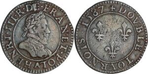 France - Henri III (1574-1589) - Double tournois -1587 A (Paris)