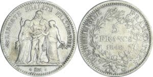 France - Deuxième république (1848-1852) - 5 francs Hercule 1848 K (Bordeaux)