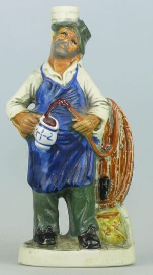 Bouteille en céramique - Personnage au tonneau