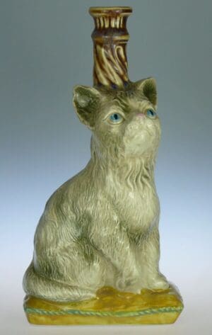 Bouteille en céramique Borghini Lacrima Christi - Chat blanc