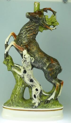 Bouteille en céramique Borghini Lacrima Christi - Cerf et chien