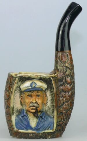 Bouteille en céramique - Tête de capitaine