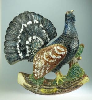 Bouteille en céramique émaillée - Coq de bruyère