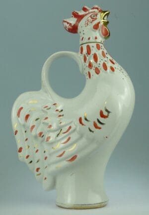 Bouteille en céramique émaillée - Poule