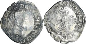 France - Henri III (1574-1589) - Franc au col plat - 158- F (Angers)