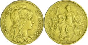 France - Troisième république (1871-1940) - 5 centimes Dupuis 1898 flanc doré
