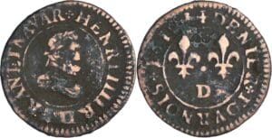 France - Henri IV (1589-1610) - Denier tournois - 1610 D (Lyon)