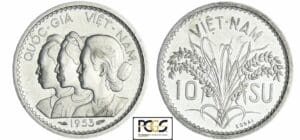 Viêt-Nam - République 1949-1955 Bao Dai chef d'État - 10 su 1953 piéfort essai