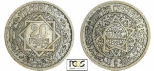 Maroc - 20 francs 1366 AH piéfort essai