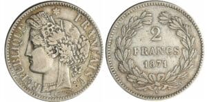 France - Troisième république (1871-1940) - 2 francs Cérés sans légende 1871 k (Bordeaux)