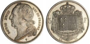 France - Louis XVIII (1815-1824) - Essai de 5 francs par Trébuchet (Exil du Roi à Gand lors des Cent-Jours) 1815