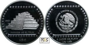 Mexique - Précolombien El-Tajine - 5 once , 10 pesos 1993 (Potosi)